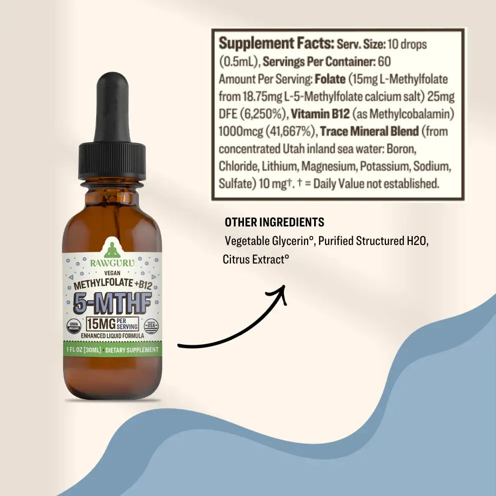 Organic Methylfolate 15MG + B12 Tincture
