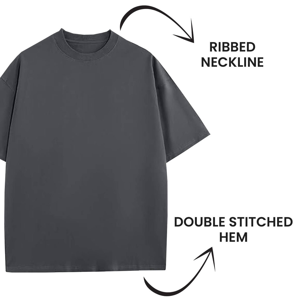Men's 100% Cotton Drop Shoulder Fashion Tees: Heather Gray / L