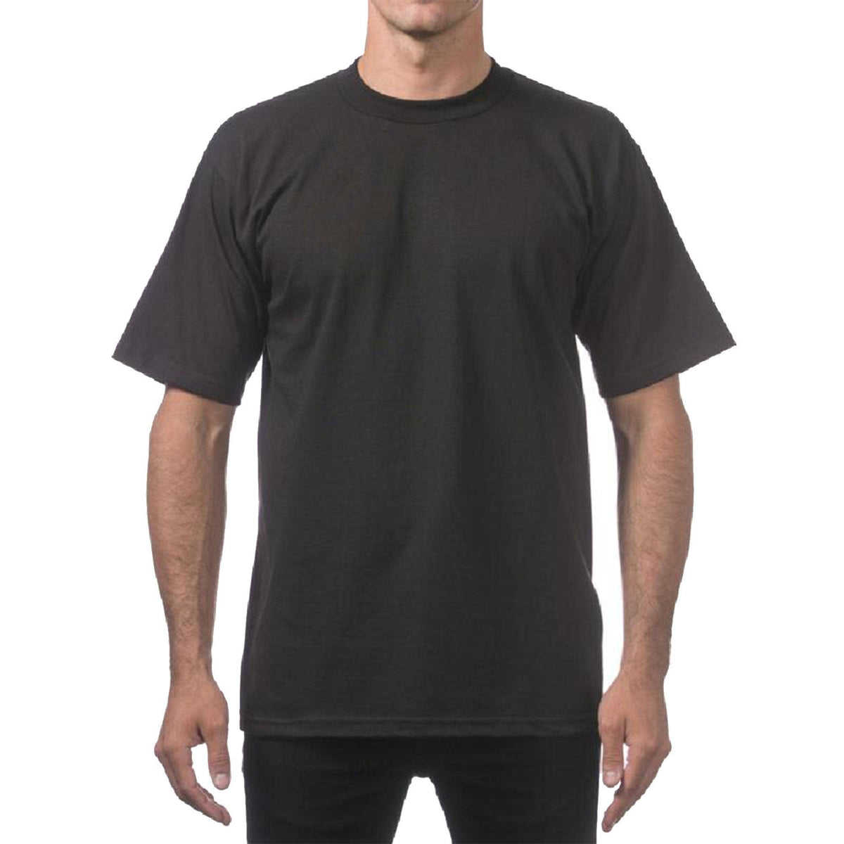 Men's Premium Heavyweight Crew Neck Short Sleeve Tee (6 OZ): Heather Grey / L