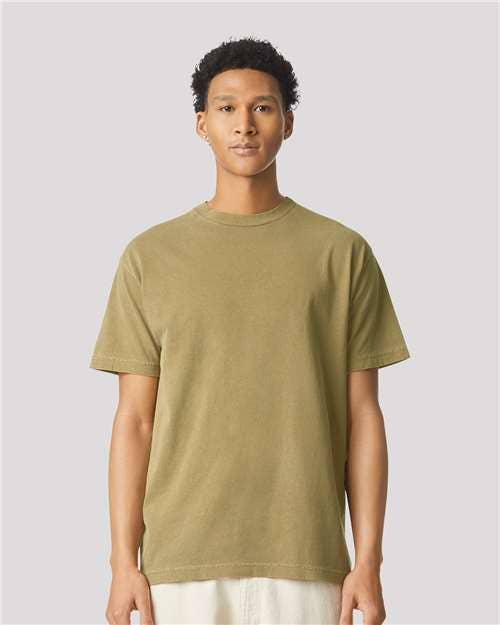 American Apparel 1301GD Unisex Garment-Dyed Heavyweight Cotton Tee: Faded Navy / L